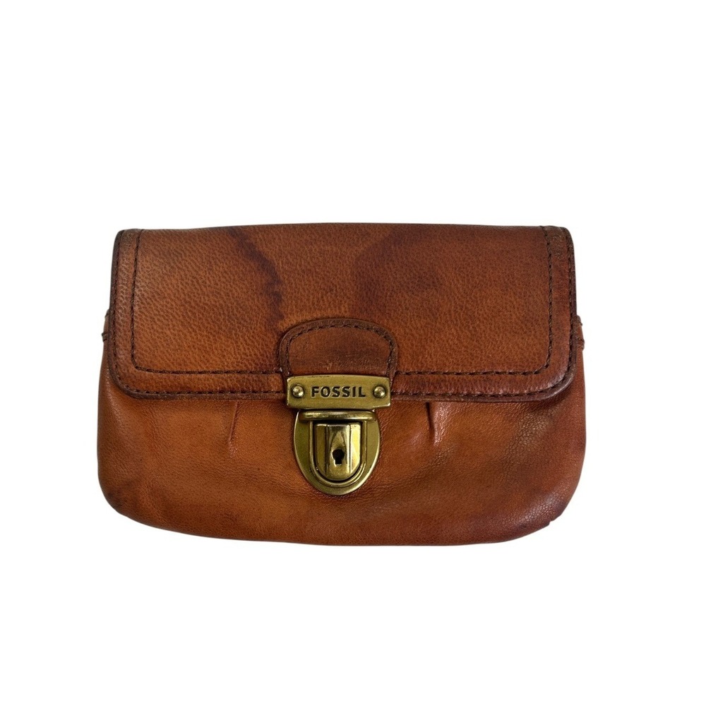 Fossil Vintage Brown Leather Push Lock Wallet Clutch SL2937 April 2011